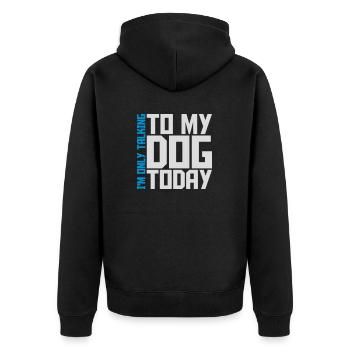only talking to dog - Unisex Premium Organic Zip Hoodie - black - Back - Nico (187cm)