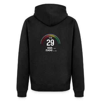 Anniversaire 29 ans Compteur - Veste à capuche bio Premium Unisexe - noir - Dos - Nico (187cm)