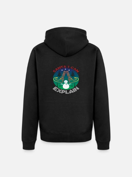 Santa i can Explain - Unisex Premium Organic Zip Hoodie - black