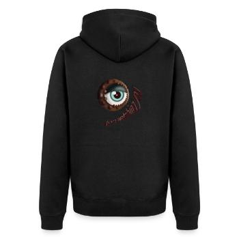We are watching you - Unisex Premium Organic Zip Hoodie - black - Back - Nico (187cm)