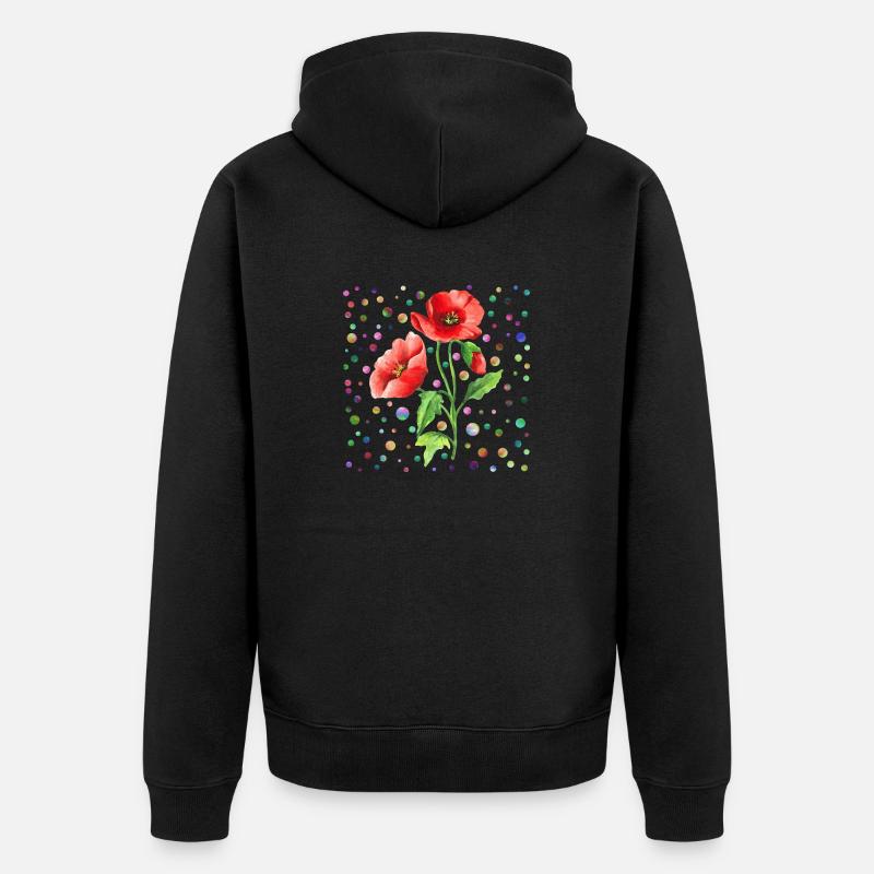 Fleur - Veste à capuche bio Premium Unisexe - noir