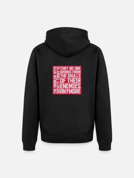 drinks from enemies skulls - Unisex Premium Organic Zip Hoodie - black