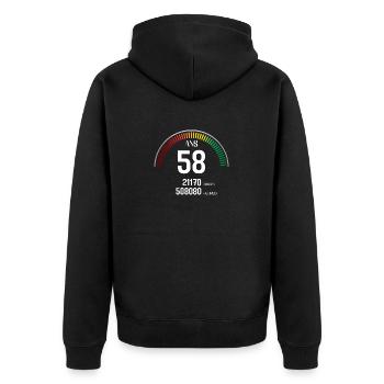 Anniversaire 58 ans Compteur - Veste à capuche bio Premium Unisexe - noir - Dos - Nico (187cm)