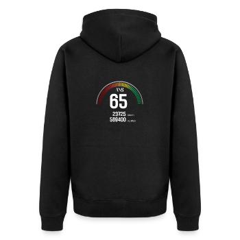 Anniversaire 65 ans Compteur - Veste à capuche bio Premium Unisexe - noir - Dos - Nico (187cm)