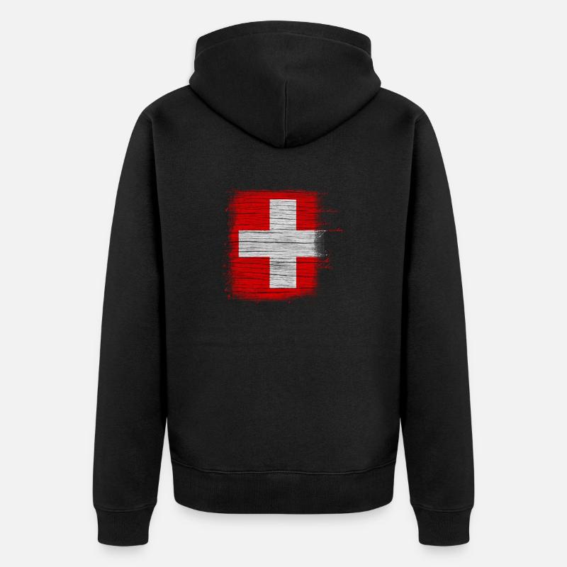 Drapeau de la Suisse - Veste à capuche bio Premium Unisexe - noir
