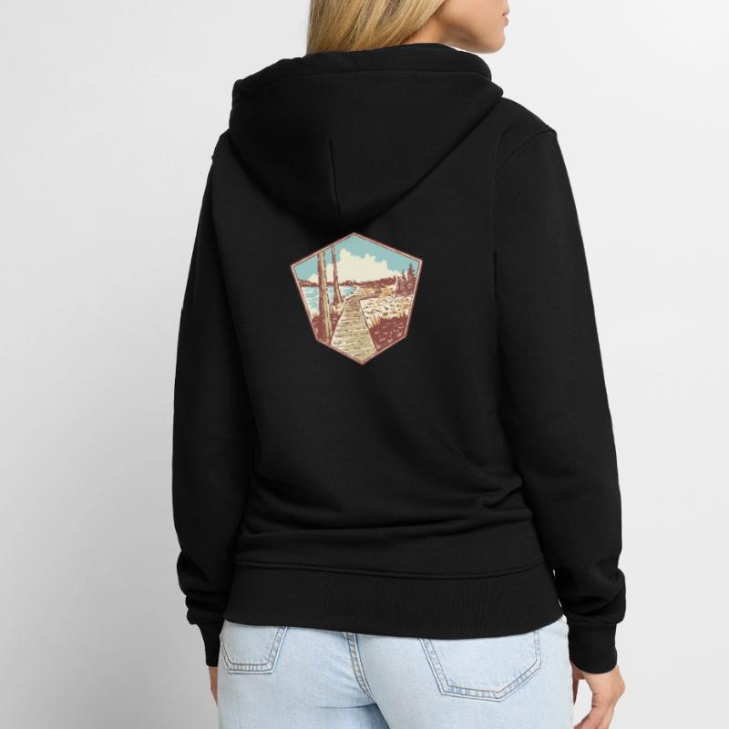 Oderteich Harz Souvenir Unisex Premium Bio Zip Hoodie