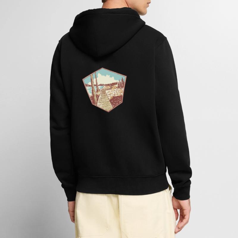 Oderteich Harz Souvenir Unisex Premium Bio Zip Hoodie