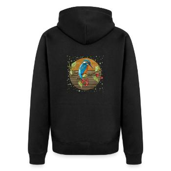 Colorful bird - Unisex Premium Organic Zip Hoodie - black - Back - Nico (187cm)