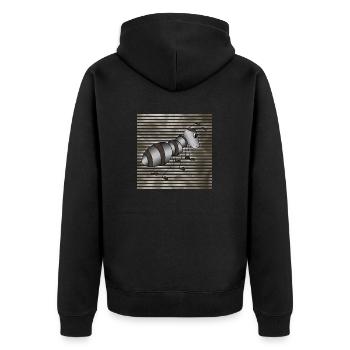 Ameise - Unisex Premium Bio Zip Hoodie - Schwarz - Hinten - Nico (187cm)
