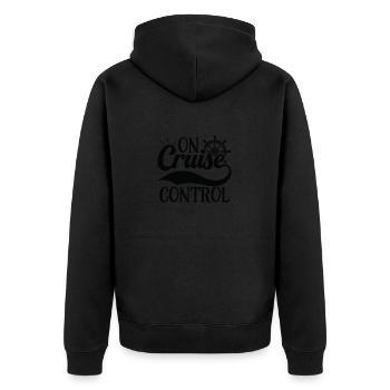 On Cruise Control - Unisex Premium Organic Zip Hoodie - black - Back - Nico (187cm)