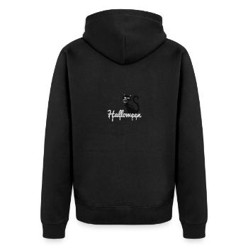 Halloween Cat Vintage Mouette Noire - Veste à capuche bio Premium Unisexe - noir - Dos - Nico (187cm)
