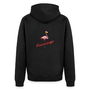 flamant rose animal mignon joli chic mignon beau - Veste à capuche bio Premium Unisexe - noir - Dos - Nico (187cm)