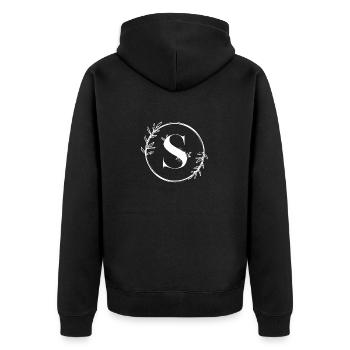 Lettre S Florale - Veste à capuche bio Premium Unisexe - noir - Dos - Nico (187cm)