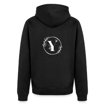 Lettre Y Florale - Veste à capuche bio Premium Unisexe - noir - Dos - Nico (187cm)