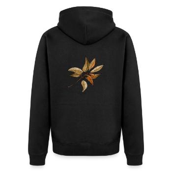 List - Unisex Premium Organic Zip Hoodie - black - Back - Nico (187cm)