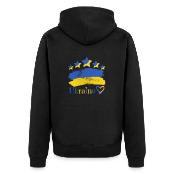 Ukraine - Veste à capuche bio Premium Unisexe - noir - Dos - Nico (187cm)