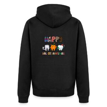 Happy Hallothanksmas - Veste à capuche bio Premium Unisexe - noir - Dos - Nico (187cm)
