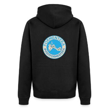 Formentera island map design for island lovers - Unisex Premium Organic Zip Hoodie - black - Back - Nico (187cm)