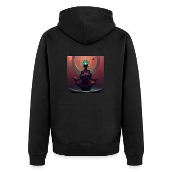 ŒUVRE SPIRITUELLE _05 - Veste à capuche bio Premium Unisexe - noir - Dos - Nico (187cm)