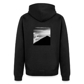 ETNA Sicily mountain climbing - Unisex Premium Organic Zip Hoodie - black - Back - Nico (187cm)