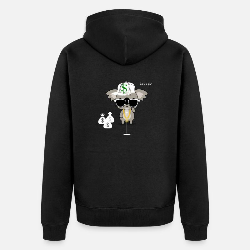 Koala au micro - Veste à capuche bio Premium Unisexe - noir