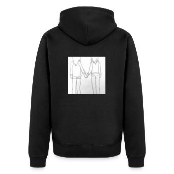 LGBT Queer 🌈🌈 - Unisex Premium Bio Zip Hoodie - Schwarz - Hinten - Nico (187cm)