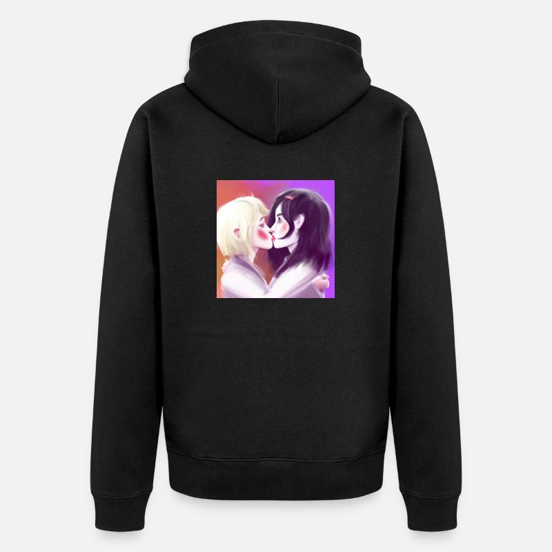 LGBT Queer kiss 🌈🌈 - Veste à capuche bio Premium Unisexe - noir
