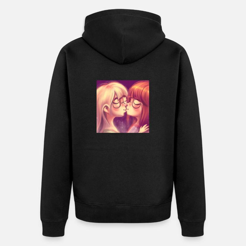 LGBT Queer kiss 🌈🌈 - Veste à capuche bio Premium Unisexe - noir