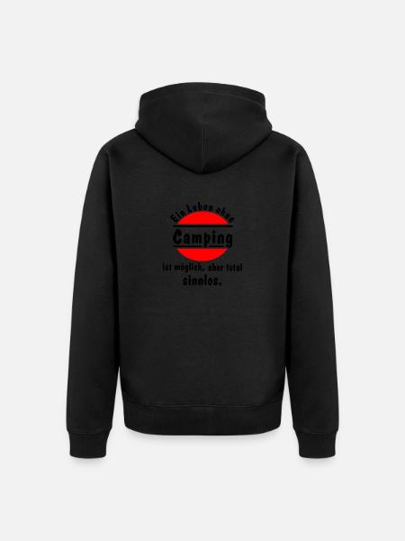 leben ohne camping - Unisex Premium Bio Zip Hoodie - Schwarz