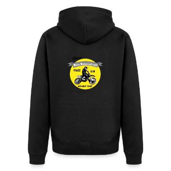 mein motorrad ruft - Unisex Premium Bio Zip Hoodie - Schwarz - Hinten - Nico (187cm)