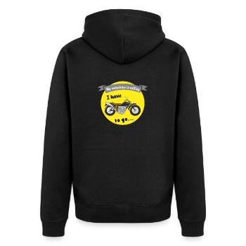 Ma moto m’appelle - Veste à capuche bio Premium Unisexe - noir - Dos - Nico (187cm)