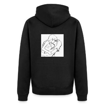 LGBT Queer kiss 🌈🌈 - Unisex Premium Organic Zip Hoodie - black - Back - Nico (187cm)