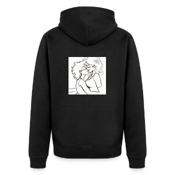 LGBT Queer kiss 🌈🌈 - Unisex Premium Organic Zip Hoodie - black - Back - Nico (187cm)