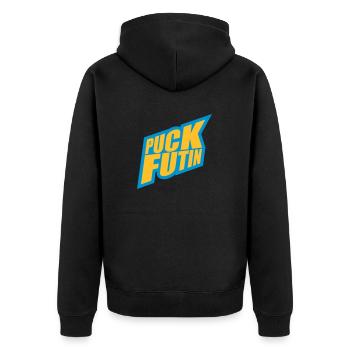 Conception du logo Puck Futin - Veste à capuche bio Premium Unisexe - noir - Dos - Nico (187cm)