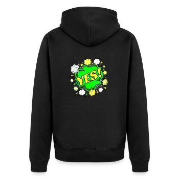 oui chante drôle pas de fille féminisme appliquer toujours - Veste à capuche bio Premium Unisexe - noir - Dos - Nico (187cm)