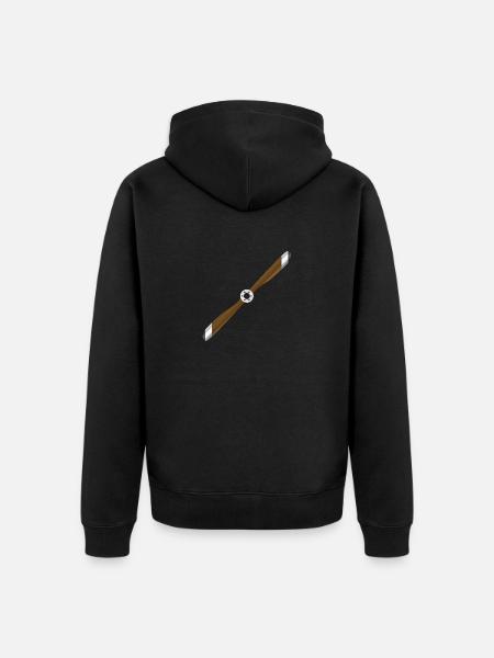 Airplane Propeller - Unisex Premium Organic Zip Hoodie - black
