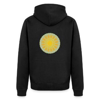 Mandala Lumière du ciel - Veste à capuche bio Premium Unisexe - noir - Dos - Nico (187cm)
