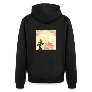 Nihon no jinja - Temple Japonais - Veste à capuche bio Premium Unisexe - noir - Dos - Nico (187cm)