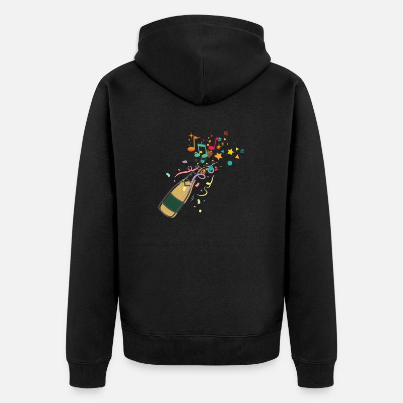 Bouteille ,musical éclat festif - Veste à capuche bio Premium Unisexe - noir