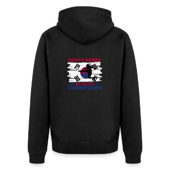 South Korea Football 2022 Korea football fan - Unisex Premium Organic Zip Hoodie - black - Back - Nico (187cm)