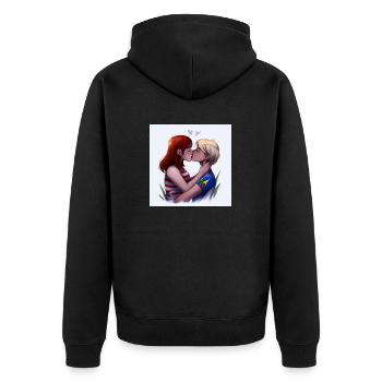 LGBT Queer kiss 🌈🌈 - Unisex Premium Organic Zip Hoodie - black - Back - Nico (187cm)