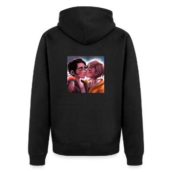 LGBT Queer kiss 🌈🌈 - Unisex Premium Organic Zip Hoodie - black - Back - Nico (187cm)
