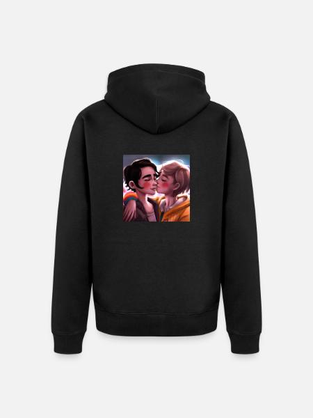 LGBT Queer Kuss 🌈🌈 - Unisex Premium Bio Zip Hoodie - Schwarz