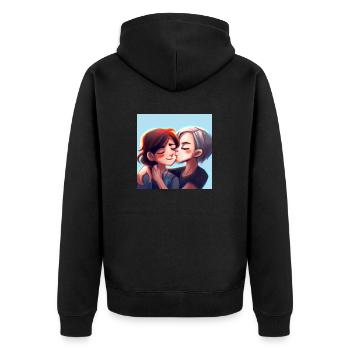LGBT Queer kiss 🌈🌈 - Unisex Premium Organic Zip Hoodie - black - Back - Nico (187cm)