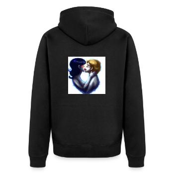 LGBT Queer kiss 🌈🌈 - Unisex Premium Organic Zip Hoodie - black - Back - Nico (187cm)