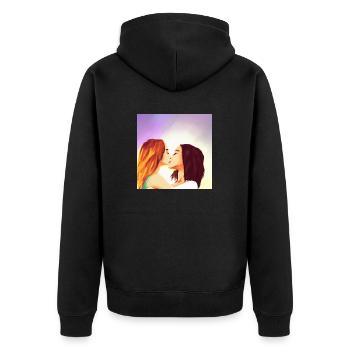 LGBT Queer kiss 🌈🌈 - Unisex Premium Organic Zip Hoodie - black - Back - Nico (187cm)