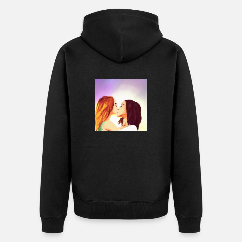 LGBT Queer kiss 🌈🌈 - Veste à capuche bio Premium Unisexe - noir