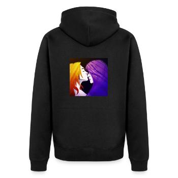 LGBT Queer kiss 🌈🌈 - Unisex Premium Organic Zip Hoodie - black - Back - Nico (187cm)