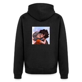 LGBT Queer kiss 🌈🌈 - Unisex Premium Organic Zip Hoodie - black - Back - Nico (187cm)