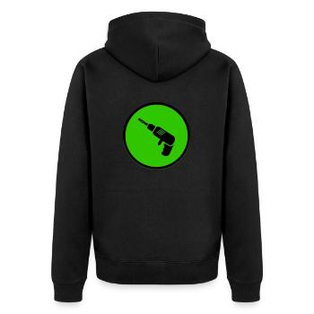 Drill - Unisex Premium Organic Zip Hoodie - black - Back - Nico (187cm)